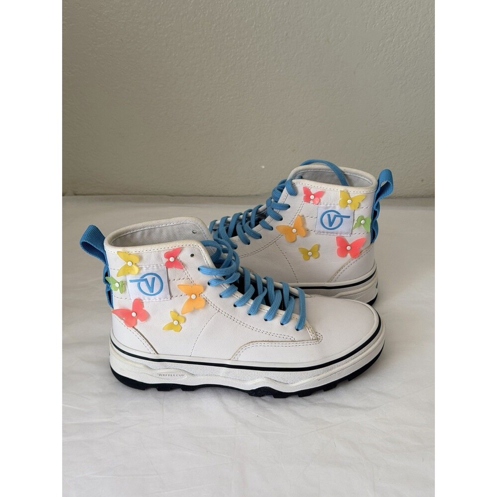 Rare Vans White Leather High Top 3D Butterfly Sample Not For Resale US 4.5 W’s 6